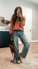 Krushed It Luxe Contrasting Striped Sweater-Sweaters-Rae Collective, Women's Online Fashion Boutique Located in Phoenix, Arizona (Scottsdale Area)