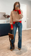Krushed It Luxe Contrasting Striped Sweater-Sweaters-Rae Collective, Women's Online Fashion Boutique Located in Phoenix, Arizona (Scottsdale Area)