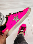 Neon Pink Star Sneaker-Sneakers-Rae Collective, Women's Online Fashion Boutique Located in Phoenix, Arizona (Scottsdale Area)