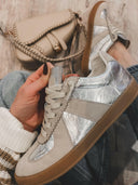 Maison Leather Suede Sneakers | Silver-Sneakers-Rae Collective, Women's Online Fashion Boutique Located in Phoenix, Arizona (Scottsdale Area)