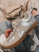 Maison Leather Suede Sneakers | Silver-Sneakers-Rae Collective, Women's Online Fashion Boutique Located in Phoenix, Arizona (Scottsdale Area)