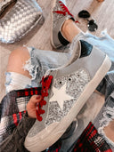 Silver Starlight: Silver Glitter Star Sneakers-Shoes-Rae Collective, Women's Online Fashion Boutique Located in Phoenix, Arizona (Scottsdale Area)