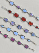 ONE OF A KIND STERLING SILVER 5 STONE BRACELET-Gemstone Bracelets-Rae Collective, Women's Online Fashion Boutique Located in Phoenix, Arizona (Scottsdale Area)
