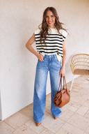 The Modern Muse Stripe Sweater Vest Top