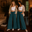 J.HER Mineral Washed Diagonal Hem Wide Leg Pants