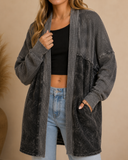 J.HER Vintage Wash Open Cardigan