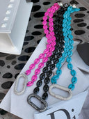 Believe It CZ Carabiner and Enamel Magnetic Necklace-Necklaces-Rae Collective, Women's Online Fashion Boutique Located in Phoenix, Arizona (Scottsdale Area)