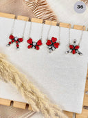 Red Opal & White CZ Necklaces-Chain Necklaces-Rae Collective, Women's Online Fashion Boutique Located in Phoenix, Arizona (Scottsdale Area)