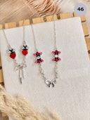 One Of A Kind Opal & Bow Necklaces-Chain Necklaces-Rae Collective, Women's Online Fashion Boutique Located in Phoenix, Arizona (Scottsdale Area)