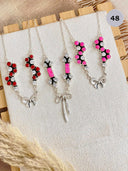 One Of A Kind Opal & Bow Necklaces-Chain Necklaces-Rae Collective, Women's Online Fashion Boutique Located in Phoenix, Arizona (Scottsdale Area)