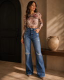 KANCAN Legs For Days Denim Wide Leg Distressed Jeans