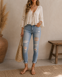 KanCan Callie Mid Rise Distressed Ankle Skinny Jean
