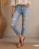 KanCan Callie Mid Rise Distressed Ankle Skinny Jean