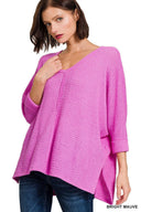 Tunnel Vision Hi-Low Jaquard Sweater-Sweaters-Krush Kandy, Women's Online Fashion Boutique Located in Phoenix, Arizona (Scottsdale Area)