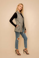 Excursion Cinched Waist Twill Vest-Vests-Rae Collective, Women's Online Fashion Boutique Located in Phoenix, Arizona (Scottsdale Area)