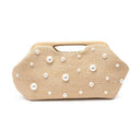 Pearl Detail Straw Clutch-handbags-Rae Collective, Women's Online Fashion Boutique Located in Phoenix, Arizona (Scottsdale Area)