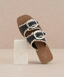 Francess Black Slide | Fun Double Buckle Sandal-Sandals-Rae Collective, Women's Online Fashion Boutique Located in Phoenix, Arizona (Scottsdale Area)