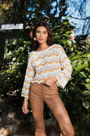 Chevron Crochet Crop Top-Long Sleeve Tops-Krush Kandy, Women's Online Fashion Boutique Located in Phoenix, Arizona (Scottsdale Area)