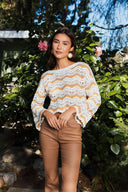 Chevron Crochet Crop Top-Long Sleeve Tops-Krush Kandy, Women's Online Fashion Boutique Located in Phoenix, Arizona (Scottsdale Area)