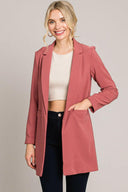 Zoom Meeting Lined Long Blazer Jacket-Blazers-Rae Collective, Women's Online Fashion Boutique Located in Phoenix, Arizona (Scottsdale Area)