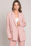 Twill Oversized Peak Collar Blazer Jacket-Blazers-Rae Collective, Women's Online Fashion Boutique Located in Phoenix, Arizona (Scottsdale Area)