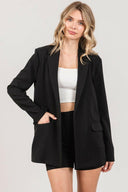 Twill Oversized Flap Pocket Blazer-Blazers-Rae Collective, Women's Online Fashion Boutique Located in Phoenix, Arizona (Scottsdale Area)