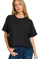 French Box Terry Tee-Short Sleeve Tops-Rae Collective, Women's Online Fashion Boutique Located in Phoenix, Arizona (Scottsdale Area)