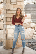 Niki Biki Right Decision V Neck Crop Top | (4 colors!)-Long Sleeve Tops-Rae Collective, Women's Online Fashion Boutique Located in Phoenix, Arizona (Scottsdale Area)