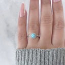 Blue Tide Larimar Halo Ring