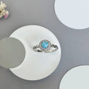 Blue Tide Larimar Halo Ring