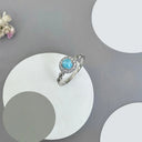 Blue Tide Larimar Halo Ring