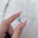 Blue Tide Larimar Halo Ring