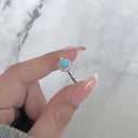 Blue Tide Larimar Halo Ring