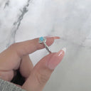 Blue Tide Larimar Halo Ring