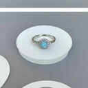 Blue Tide Larimar Halo Ring