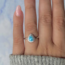 Ocean Whisper Larimar Halo Ring