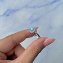 Ocean Whisper Larimar Halo Ring