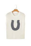 Lucky Charm Crochet Horseshoe Sweater Top