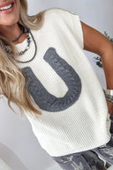 Lucky Charm Crochet Horseshoe Top