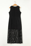 Midnight Romance Lace Patchwork Maxi Dress