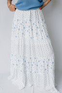 Bluebell Breeze Floral Boho Maxi Skirt