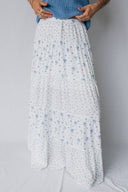 Bluebell Breeze Floral Boho Maxi Skirt
