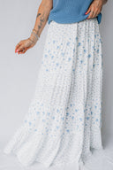 Bluebell Breeze Floral Boho Maxi Skirt