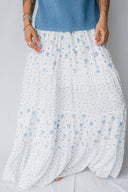 Bluebell Breeze Floral Boho Maxi Skirt