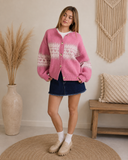 LE LIS Cotton Candy Fair Isle Cardigan