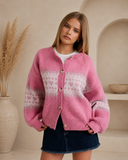 LE LIS Cotton Candy Fair Isle Cardigan