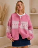 LE LIS Cotton Candy Fair Isle Cardigan
