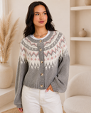 LE LIS Frosted Peaks Jacquard Cardigan