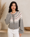 LE LIS Frosted Peaks Jacquard Cardigan