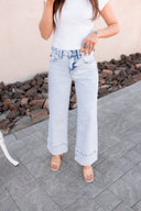 KANCAN Crater Cropped Wide Leg Jeans